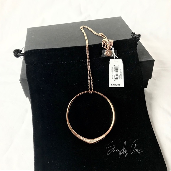 New authentic MK rosegold tone Pave circle pendant - Picture 5 of 5